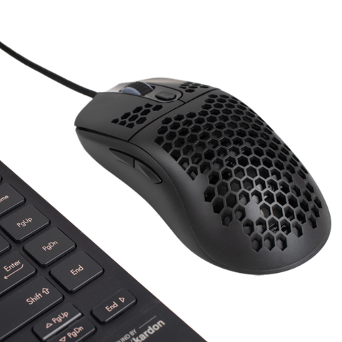 MOUSE Spacer - gaming, gaming, cu fir, USB, optic, 6.400 dpi, butoane/scroll 7/1, iluminare RGB, negru, Cod Produs: SPGM-ALIEN-LIGHT [10]