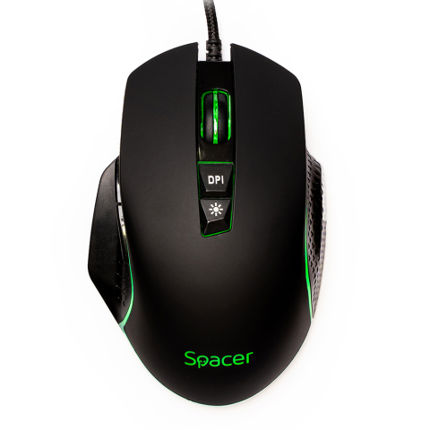 MOUSE Spacer - gaming, gaming, cu fir, USB, optic, 8.000 DPI, butoane/scroll 7/1, iluminare RGB, negru, Cod Produs: SPGM-PULSAR-SPEED [1]