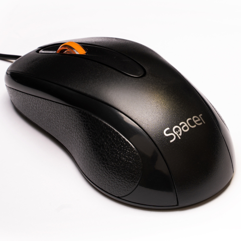 Mouse - MOUSE  Spacer, PC sau NB, cu fir, USB, optic, 1200 dpi, butoane/scroll 3/1, , negru, Cod Produs: SPMO-F01
