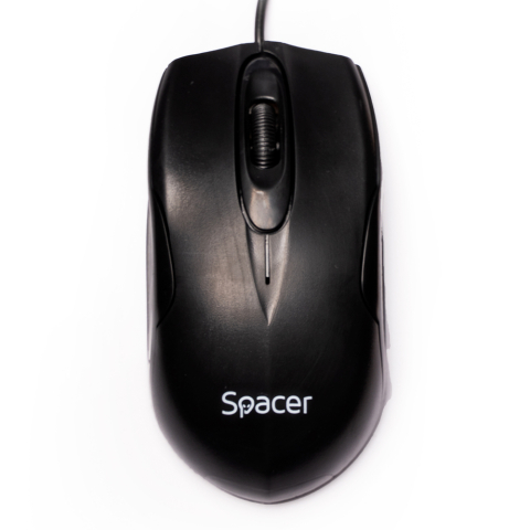 MOUSE  Spacer, PC sau NB, cu fir, USB, optic,  1200 dpi, butoane/scroll 3/1, , negru, Cod Produs: SPMO-M11 [1]