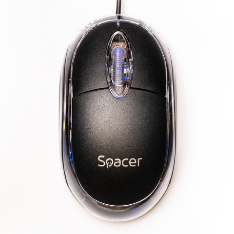 MOUSE  Spacer, PC sau NB, cu fir, USB, optic,  800 dpi, butoane/scroll 3/1, , negru, Cod Produs: SPMO-080 [1]
