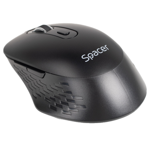 Mouse - MOUSE Spacer ,  PC sau NB ,  wireless ,  2.4GHz + Bluetooth 5.1 ,  optic ,  max.1600 dpi ,  butoane/scroll 6/1 , buton ON/OFF ,  click silentios S/D ,  negru , baterii AAAx2 incluse ,  Cod Produs: SPM