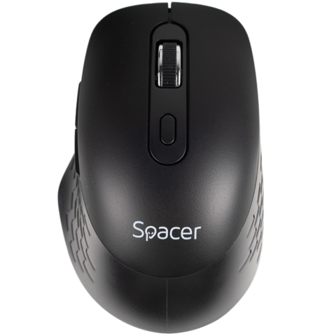 MOUSE Spacer ,  PC sau NB ,  wireless ,  2.4GHz + Bluetooth 5.1 ,  optic ,  max.1600 dpi ,  butoane/scroll 6/1 , buton ON/OFF ,  click silentios S/D ,  negru , baterii AAAx2 incluse ,  Cod Produs: SPM [1]