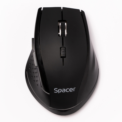 MOUSE  Spacer, PC sau NB, wireless, 2.4GHz, optic, 800/ 1200/1600 dpi, butoane/scroll 6/1, rezolutie selectabila, negru, Cod Produs: SPMO-291 [1]
