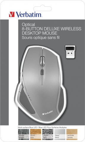 MOUSE VERBATIM FARA FIR DELUXE 8 BUTOANE ILUMINARE ALBASTRA Cod Produs: 49041 [2]