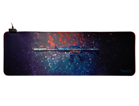MousePAD RGB SPACER gaming ,  cauciuc si material textil ,  900 x 300 x 3 mm ,  1.8 m lungime cablu ,  imagine 46501476 Cod Produs: SP-PAD-GAME-RGB-PICT [3]