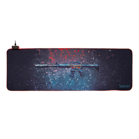 MousePAD RGB SPACER gaming ,  cauciuc si material textil ,  900 x 300 x 3 mm ,  1.8 m lungime cablu ,  imagine 46501476 Cod Produs: SP-PAD-GAME-RGB-PICT [1]