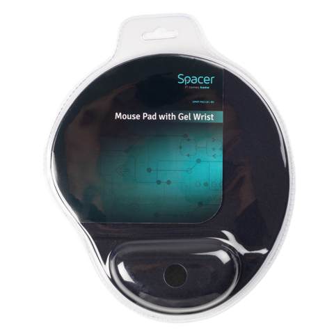 MousePAD SPACER ,  suport incheietura cu gel ,  cauciuc si material textil ,  240 x 220 mm ,  negru Cod Produs: SPMP-PAD-GEL-BK [4]