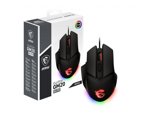 MSI Clutch GM20 ELITE Right handed Optical GAMING Mouse Max DPI 6400 Adjustable Weight system RGB lighting with the ability ,  Cod Produs: CLUTCH GM20 ELITE [2]