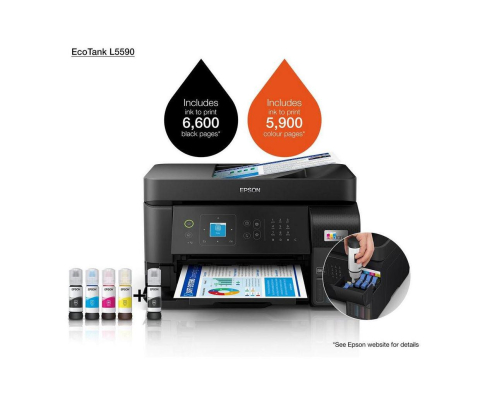 Multifunctional Inkjet CISS Color Epson L5590, A4, Functii:Impr|Scan|Cop|Fax,Viteza Print Mono:33ppm,Viteza Print color:15ppm,Conectiv:USB|Retea|Wi-Fi,Duplex:,ADF:Da, (Timbru Verde 23lei) C11CK57403(R [1]