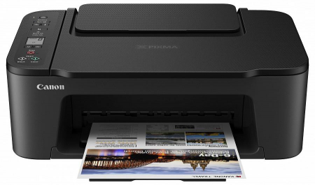 Echipamente de printare si scanare - Multifunctional Inkjet Color Canon Pixma TS3450 Black, A4, Functii: Impr.|Scan.|Cop., Viteza de Printare Monocrom: 7.7ipm, Viteza de printare color: 4ipm, Conectivitate:USB|WiFi, Duplex:Nu, ADF:Nu(inc