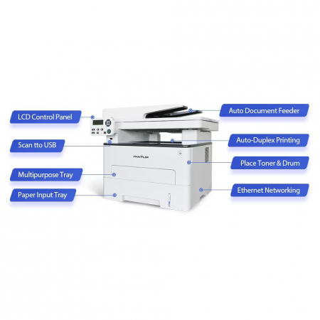 Multifunctional laser A4 PANTUM M7100DN, copiere printare, scanare cu ADF simplu [3]