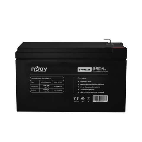 nJoy |BTVACIUOCTO2FCW01B | GP09122F | Baterie UPS  | 12 V | 9 A | Borne  F2 | 29,82 W | 151 x 65 x 100 mm Cod Produs: BTVACIUOCTO2FCW01B [2]