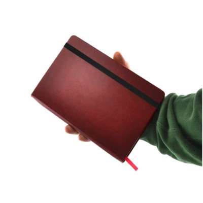 Carnetele si organizatoare - Notebook A5 PREMIUM imitatie piele dimensiuni 21,5 x 14,5cm culoare VISINIU