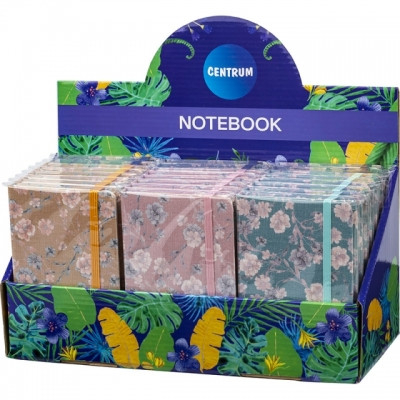Carnetele si organizatoare - Notebook A6 80 de pagini format dictando model flori 24buc/display