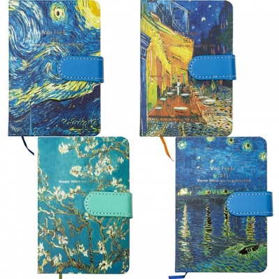 Carnetele si organizatoare - Notebook A6 80 de pagini format dictando model Vincent van Gogh 12buc/display