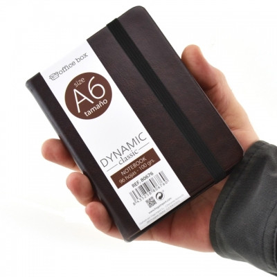 Carnetele si organizatoare - Notebook A6 PREMIUM imitatie de piele dimensiunea 14,5 x 10,5cm culoare MARO