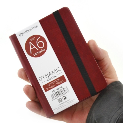 Carnetele si organizatoare - Notebook A6 PREMIUM imitatie piele culoare VISINIU