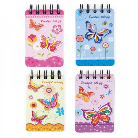 Carnetele si organizatoare - Notebook A7 model FLUTURE 105 x 70mm cu spirala dubla