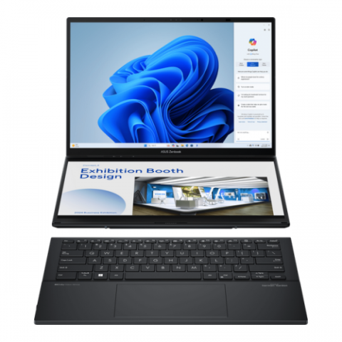 Notebook ASUS Zenbook Duo OLED Intel Core Ultra9 185H 14.0-inch 3K OLED Touch 32GB 2TB M.2 NVMe PCIe 4.0 SSD Intel Arc Graphics Win 11 Pro 3Y PUR Inkwell Gray Cod Produs: UX8406MA-PZ043X [0]