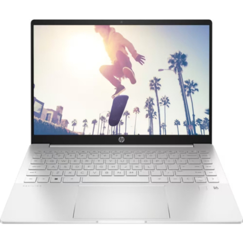 Notebook HP Pavilion Plus 14-eh0018nq Intel Core i5-1235U 14inch 2.2K 16GB 1TB PCIe MX550 2GB FPR FreeDOS 3.0 Natural Silver Cod Produs: 7H785EA#AKE [0]