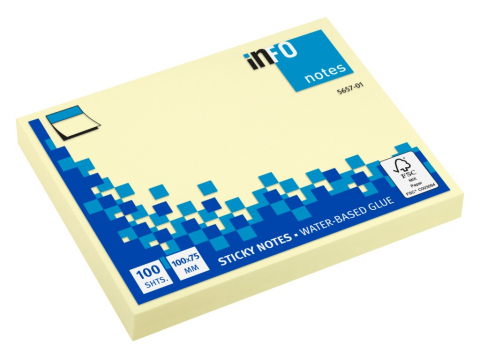 Notesuri adezive - Notes adeziv 75 x 100 mm 100 file Info Notes