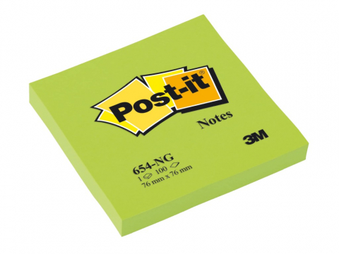 Notesuri adezive - Notes adeziv 76 x 76 mm 100 file neon Post-it, 100% PEFC SGSCH-PEFC-COC-110078
