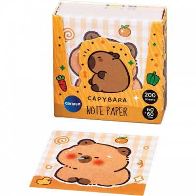 Index, notesuri adezive - Notes de hartie dimensiune 60x60mm 200 de pagini model CAPYBARA