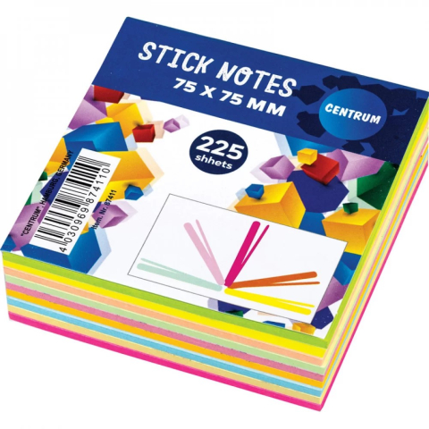 Index, notesuri adezive - Notes NEON autoadeziv 75x75mm 225 file coli culori combinate