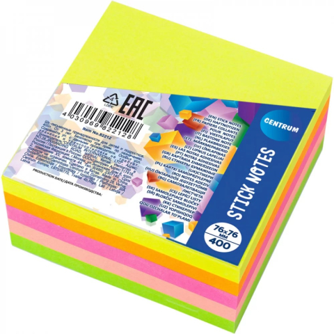 Index, notesuri adezive - Notes NEON autoadeziv 76 x 76 mm 400 file culori combinate