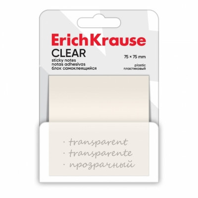 Index, notesuri adezive - Notițe autoadezive transparente din plastic pentru scrierea de note și mesaje scurte 75x75 mm 50 coli