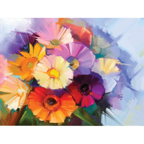 Panze de pictura - Panza de pictura pe numere flori abstracte 40x50 cm