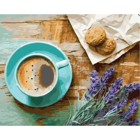 Panze de pictura - Panza pictura pe numere cafea si lavanda 40x50 cm