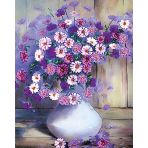 Panze de pictura - Panza pictura pe numere flori in vaza 40x50 cm