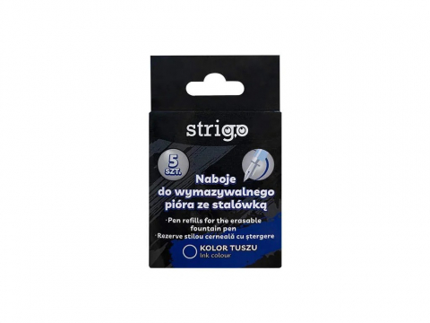 Instrumente de scris - Patron cerneala albastra cu stergere prin frictiune Strigo 5/set
