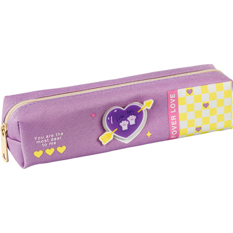 Penare - Penar cu 1  fermoar, modele asortate, design cu  inima 3D,  Forever Love dimensiune 21 x 5 x 5 cm