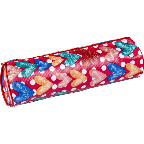 Penare - Penar cu 1 fermoar modele asortate, inimioare, dimensiune 21 x 6 x 6 cm