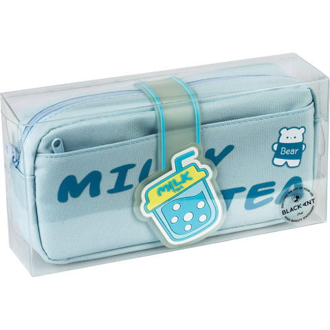 Penare - Penar cu 2  fermoare, modele asortate, design 3d,  Milky Tea, dimensiune 21 x 9.5 x 5 cm