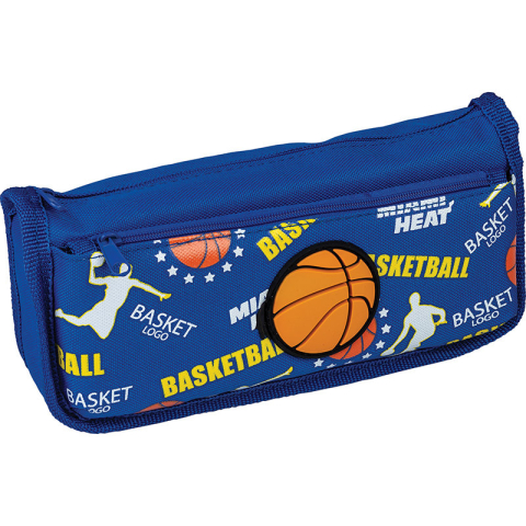 Penare - Penar cu doua fermoare, model Basketball, neechipat, 4 culori disponibile, dimensiune 21 x 10 x5,5 cm