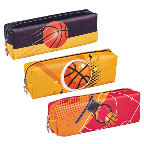 Penare - Penar silicon cu un compartiment cu fermoar  200 x 62 x 45mm BASKET-BALL