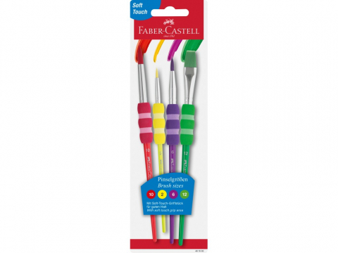Pensule - Pensule Soft Touch Faber-Castell 4 buc/set