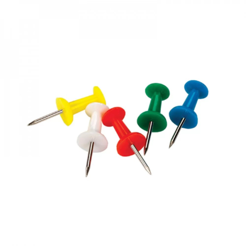 Ace, capse, agrafe, clipsuri, pioneze - Pioneze color 10mm panou pluta 36 buc/cutie