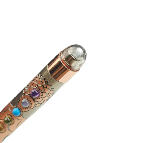 Pixuri cu mecansim - Pix Chakra cu mecanism prin rasucire, mina tip Parker, varf din otel inoxidabil de 0,6 mm
