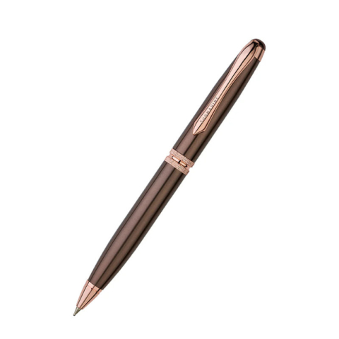 Pixuri cu mecansim - Pix Coffee, cu mecanism, mina tip Parker, culoare albastru, varf din otel inoxidabil de 0,6 mm, fara ambalaj