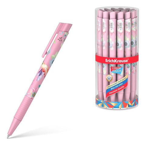 Pixuri cu mecansim - Pix COLOR TOUCH COLIBRI cu mecanism si grip mina ALBASTRU 0.7mm 24buc/borcan