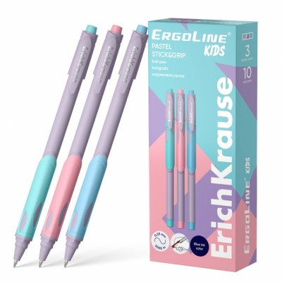 Pixuri cu mecansim - Pix ErgoLine kids pastel mina 0,5 mm culoare albastru 12buc/cutie