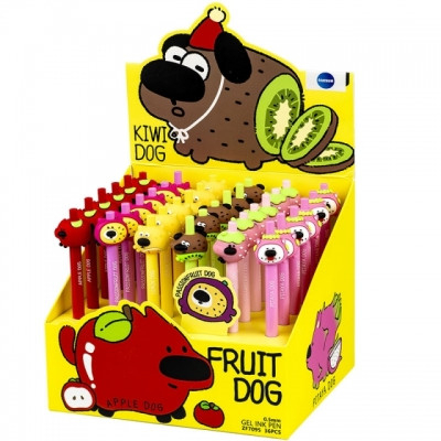 Pixuri cu mecansim - Pix Fruit Dog cu mecanism mina 0.7mm modele asortate 36buc/display