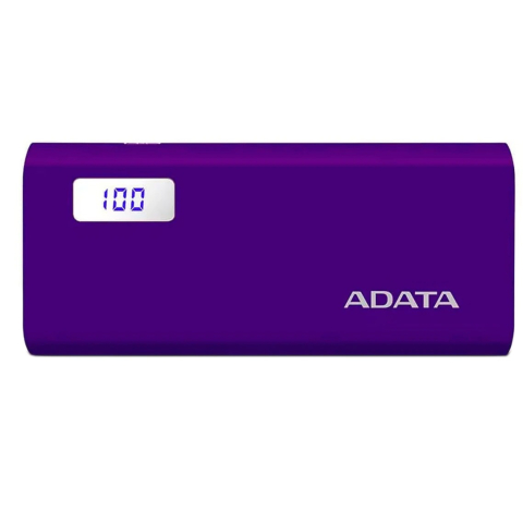 POWER BANK ADATA 12500mAh ,  2 x USB ,  digital display pt. status baterie ,  P12500D 12.500 mAh ,  2.1A out ,  purple ,  Cod Produs: AP12500D-DGT-5V-CPU [0]