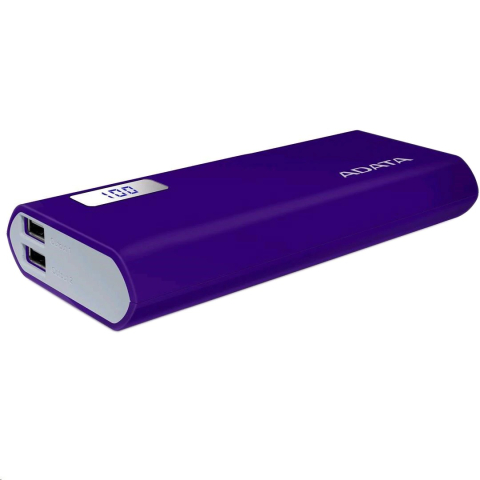 POWER BANK ADATA 12500mAh ,  2 x USB ,  digital display pt. status baterie ,  P12500D 12.500 mAh ,  2.1A out ,  purple ,  Cod Produs: AP12500D-DGT-5V-CPU [1]