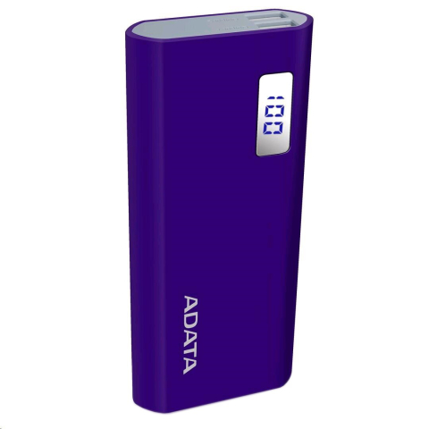 POWER BANK ADATA 12500mAh ,  2 x USB ,  digital display pt. status baterie ,  P12500D 12.500 mAh ,  2.1A out ,  purple ,  Cod Produs: AP12500D-DGT-5V-CPU [2]